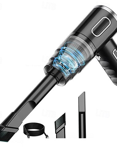 120 W kabelloser Autostaubsauger – tragbarer Handstaubsauger mit hoher Saugkraft und 2000-mAh-Akku für den Einsatz zu Hause und im Auto