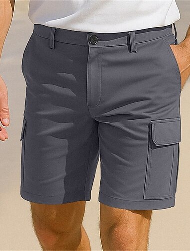  Herren Cargo-Shorts Outdoor Shorts Strandshorts Wander-Shorts Elastischer Bund Mehrere Taschen Gerader Schnitt Einfach Atmungsaktiv Feuchtigkeitsableitend Knielang Lässig Täglich Ferien Urlaub Mode