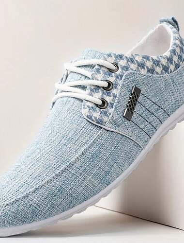  Baskets à enfiler en denim bleu pour homme avec tige texturée - décontractées, confortables, idéales pour un usage quotidien, les voyages et les moments de détente