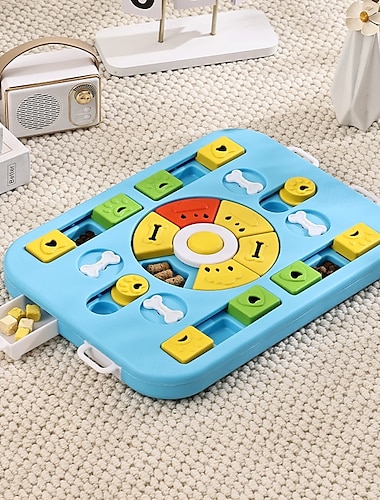  Perros Alimentadores / Almacenamiento de alimentos / Tazón de alimentación El plastico Entrenamiento flexible ajustable Cuencos y Comederos Bloque de color Rosa Azul Cuencos y Alimentación