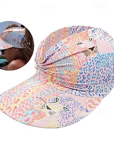  Tennis Sport Visier Parasole Damen Grafik Verstellbar Atmungsaktiv Feuchtigkeitsableitend für Tennis Baseball Laufen Sommer Dunkelrosa Rosa Khaki