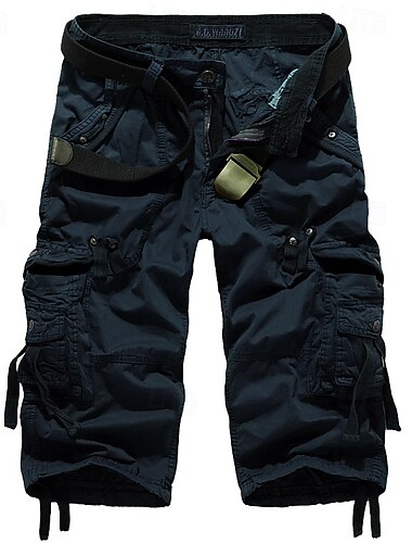  Herren Cargo-Shorts Wander-Shorts Mehrere Taschen Einfach Wadenlang Täglich Basic Schlank Weinrot Schwarz