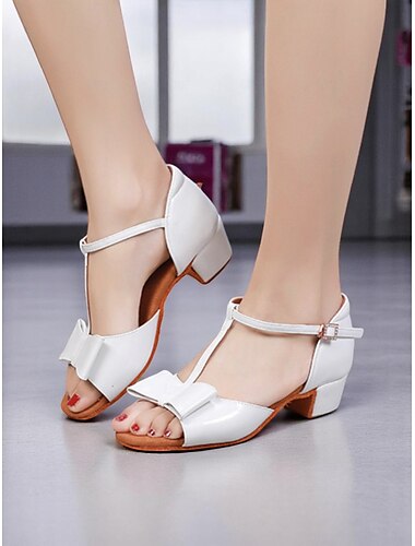  Rosa Tanzschuhe für Damen mit Schleife und Blockabsatz - bequeme Tanzschuhe für Standard- und Lateintänze