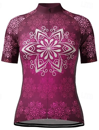  Pentru femei Jersey de ciclism Manșon scurt Bicicletă Tricou Tee Jerseu Topuri cu 3 buzunare spate Ciclism montan Ciclism stradal triatlon Respirabil Uscare rapidă Confortabil la umezeală Dungi