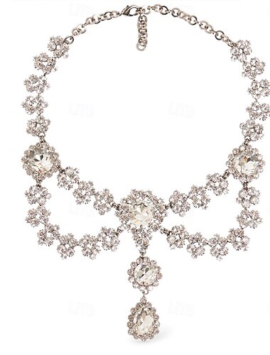  Choker-Halskette Strasssteine Damen Mode Luxus Quaste Geschichtet Hochzeit Unregelmäßig Modische Halsketten Für Hochzeit Party Geschenk