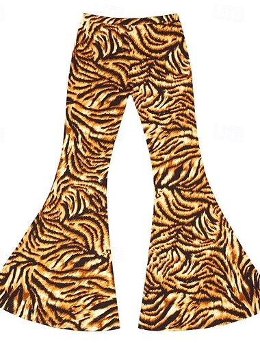  Retro / vintage Boho Anii 1970 Pantaloni Bell Bottoms jambiere flare Disc Talie Înaltă Animal Leopard Tigru Pentru femei Halloween Carnaval Vacanță festival de muzică Festival Adulți Pantaloni