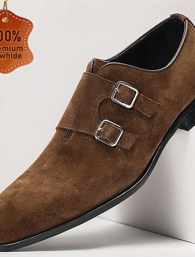  Zapatos monk con estampado de cocodrilo para hombre: zapatos monk de cuero premium con doble hebilla para el trabajo, eventos formales y vida nocturna.
