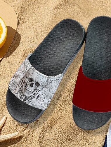  Herren-Sandalen mit Totenkopf-Print – leichte, rutschfeste Strandschuhe für den lässigen Sommer, den Pool oder den Urlaub am Meer