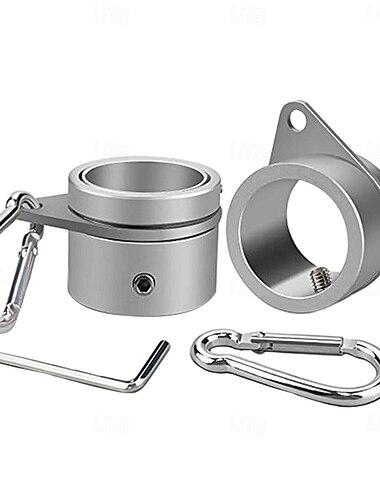  Fahnenmast-Ringe Aluminiumlegierungs-Fahnenmast-Ringe 360° drehbarer Anti-Wickel-Montagering drehbare Clips mit Karabiner für 0,75-1,02 Zoll Durchmesser Packung mit 2