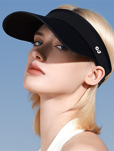  Visera deportiva de tenis Sonnenblende Mujer Color sólido Clásico Moda Ajustable Transpirable Dispersor de humedad para Tenis Béisbal Corriendo Verano Negro Blanco Rosa