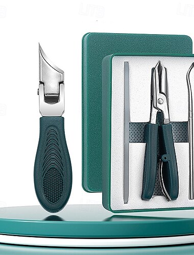  Nagelknipper met adelaarsbek, schuine nagelknipper met lange steel, brede bekopening, anti-spat, drie sets nagelknippers met adelaarsbek, voor dikke nagels, senioren &verzorging van ingegroeide nagels