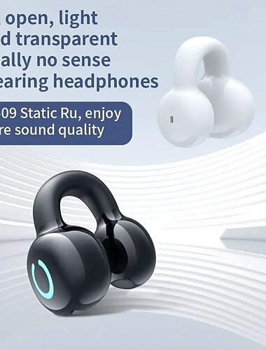  YX09 Écouteurs Sans Fil Open-Ear Bluetooth 5.3 – Écouteurs Ultra-Légers à Clip avec Micro Latence Faible Étanche pour Course Gaming Appels Téléphoniques