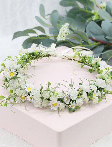  Accesorios bohemios para el cabello, diadema de flores para boda de estilo bosque, corona floral con vegetación, accesorio para fotos