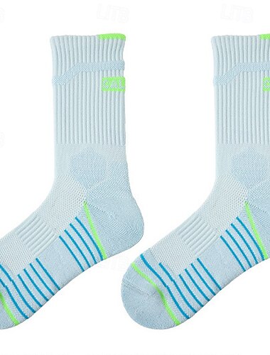  Sportsocken Tennissocken 1 Paar Damen Socken Rutschfest Atmungsaktiv Tennis Basketball Laufen Joggen Pickleball Sport Farbblock Baumwolle Weiß + Grün Weiß Rosa
