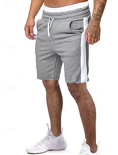  Herren Sweatshorts Kurze Hose Shorts Kurze Hosen Bermudas Tasche Kordelzug Seitenstreifen Glatt Komfort Sport Kurz Outdoor Casual Täglich Strassenmode Athleisure Schwarz Weiß Mikro-elastisch