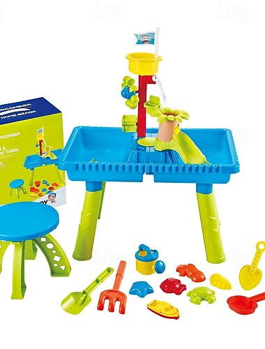  Wassertisch für Kleinkinder von 3–5 bis 1–3 Jahren – Wassertisch für Kinder im Freien – Sand-Sensoriktisch, Strand-/Sommerspielzeug, Sandkasten-Aktivitätstisch, Wasserspielzeug für draußen,