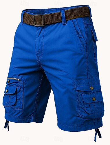  Herren Cargo-Shorts Shorts Bermudashorts Strandshorts Arbeitsshorts Bein Kordelzug Mehrere Taschen 6 Taschen Einfach Knielang Outdoor Sport im Freien Lässig Urlaub Streetwear Schwarz Rote