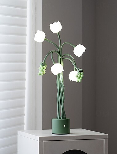  Lampada da tavolo a forma di fiore a LED, lampada da scrivania per San Valentino, lampada da matrimonio, compleanno, festa, casa, camera da letto, luce notturna, alimentazione USB, rimovibile, San
