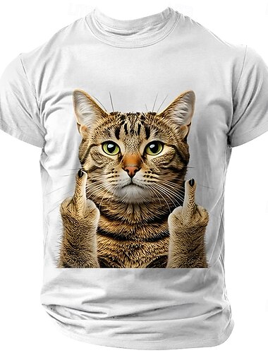  Homme Animal Drôle T-shirt Manche Courte T-shirt Impression 3D Col ras du cou Chemise Mode Exagéré Quotidien Soirée Rue Occasionnel Blanche Bleu Vert Été Printemps Toutes saisons Vêtement Tenue S M L