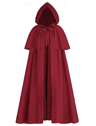  Retro Vintage Mittelalterlich 17. Jahrhundert Umhang Ren Faire Dame Outlander Damen Vikinger Maskerade Party Erwachsene Umhang