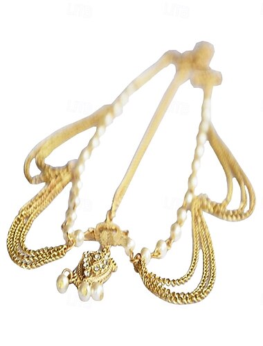  Boho Perlen Haarkette Gold Quaste Kopfschmuck Gypsy Festival Hochzeit Haarschmuck für Frauen