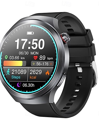  et475 Smartwatch 1,73 Zoll AMOLED-Smartwatch mit Bluetooth-Anrufen, SOS-Notfall, Multisportmodus, Müdigkeits- und Schlaferkennung, drehbarer Krone, wasserdichter Uhr mit rundem Zifferblatt für Herren