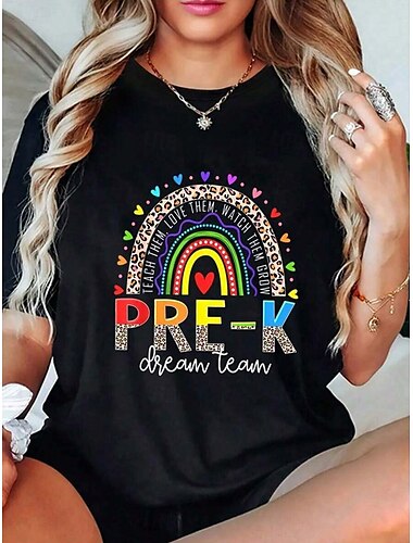  LGBT Pride Parade Pride Raindow Damen T-Shirt Graphic Rainbow Vintage Stylisch Klassisch Kurzarm Crew Neck Rundhals Reguläre Tops Tagesdruck Schwarz Braun Regenbogen Sommer Ja ich bin wieder schwul