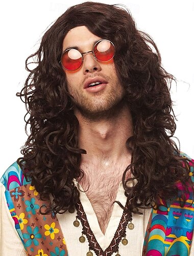  Groovy hippieperuk kostymer 80-tal rockperuk Halloween-peruker