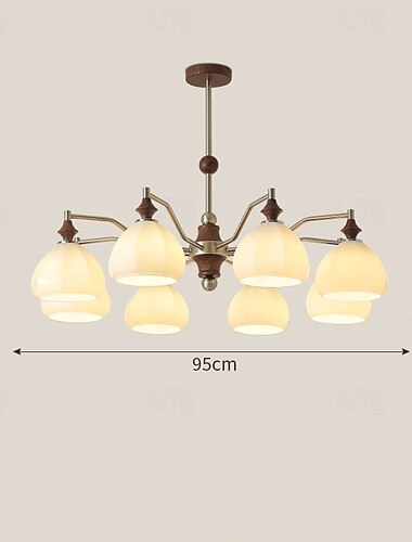  LED pendellampe 3/6/8 lyskilder mid century modern e27 lysekrone stor hvid kugleformet sputnik vintage messing indbygget loftslampe køkkenø pendellampe matteret glaskugle pendellampe 110-240v