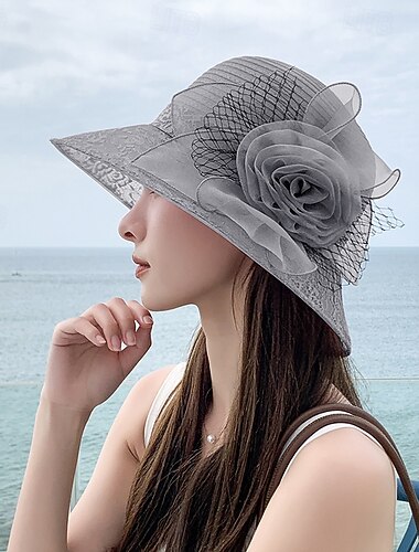  Tocado Kentucky de organza para mujer: sombrero Derby para cóctel, fiesta de té, sol, boda, novia, flor, iglesia, plegable.