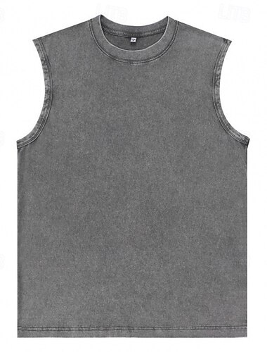  bomull herre vintage tanktopp vest undertrøye ermeløs skjorte ermeløs rund hals rund hals sommer enkel mote retro klassisk gate uformell sport svart rosa beige topp t-skjorte for menn