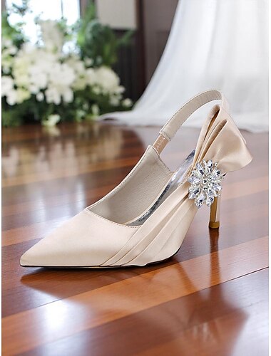 Escarpins à bout ouvert en satin pour femmes avec nœud élégant - talons élégants pour les cocktails et les tenues de soirée
