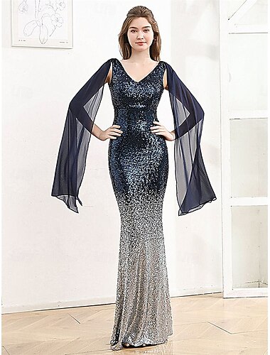  Rochii de quinceanera tip sirenă  trompetă rochie elegantă formală nuntă lungime până la sol fără mâneci decolteu în V cu strasuri