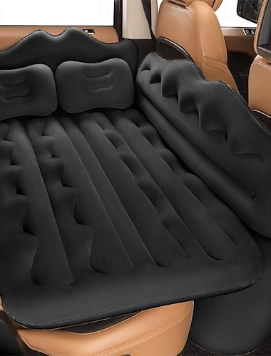  מזרן אוויר מתנפח לרכב עם משאבה, מיטת נסיעות מעובה למושב האחורי לרכב שטח, משטח שינה נייד עם הגנה צדדית לקמפינג בכביש עם ניפוח לרכב