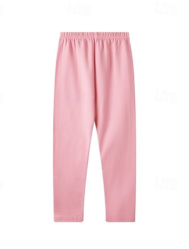  Leggings Enfants Fille Couleur Unie Streetwear Extérieur 4-12 ans Été Noir Blanche Rose Claire