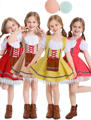  Μπύρα Oktoberfest Στολές Φορέματα Ντιρντλ Υπηρέτρια βαυάρος Μόναχο Λιβάδια Κοριτσίστικα Απόκριες Φεστιβάλ Μπύρας Πανί παραδοσιακού στυλ