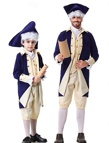  Retro / vintage Rokoko 1700-talet Cosplay-kostym Kläder Koloniala kostymer Herr Pojkar Halloween Karnival Prestanda Fest Maskerad Barn Vuxna Kappa Väst Byxor