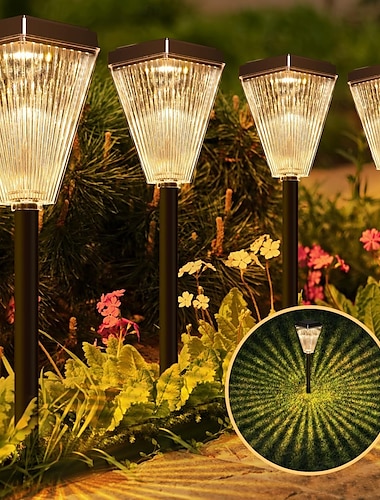  Lumini solare pentru alee exterioară, super luminoase, lumini solare pentru alee, impermeabile, cu pornire/oprire automată, lumini solare pentru gard de grădină, cu energie solară, iluminat
