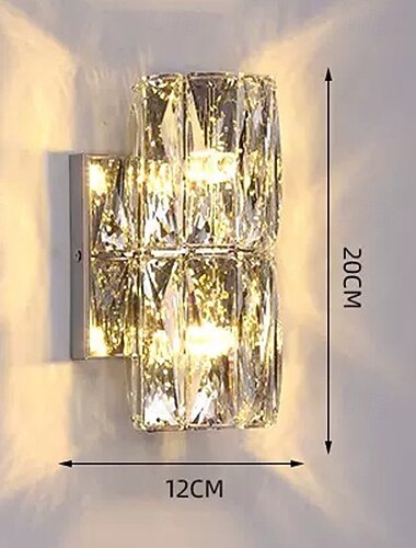  Innendørs vegglamper krystall høy kvalitet k9 led nordisk stil stue butikker kafeer stål vegglampe 110-240v