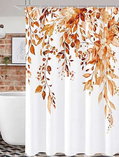  Small Stall Vintage Floral Shower Curtain Waterproof Fabric Botancial Flower Plant Shower Curtains for Bathroom