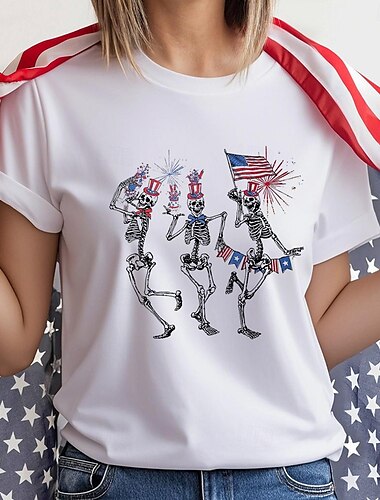  День независимости 4 июля Флаг США Как у футболки Манга Снова в школу! Флаг США Графический Назначение Жен. Взрослые Маскарад 4 июля Горячего тиснения фестиваль