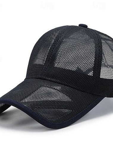 Baseballkappe Tennis Cap Herren Flügelärmel Einfarbig Sonnenschutz Atmungsaktiv Feuchtigkeitsableitend für Tennis Baseball Laufen Sommer Schwarz Armeegrün Dunkelmarine