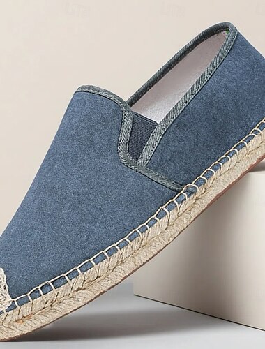  Pánské modré espadrilky s jutovou podrážkou - lehké a prodyšné boty do teplého počasí
