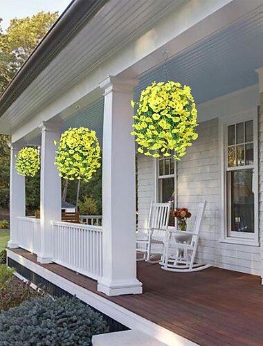  2 piezas de eucalipto artificial para patio al aire libre y flores de seda de gloria de la mañana, enredadera de simulación para decoración del hogar y la boda, guirnalda floral para colgar en la