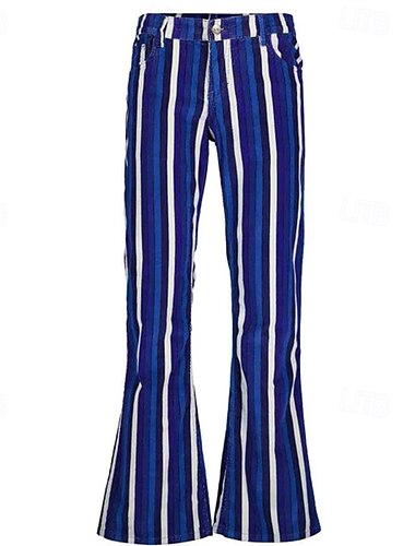  Retro Vintage 1970er Groovy Schlaghosen Disco Mittlere Hüfthöhe Gestreift Herren Halloween Karneval Urlaub Musikfestival Festival Erwachsene Hose