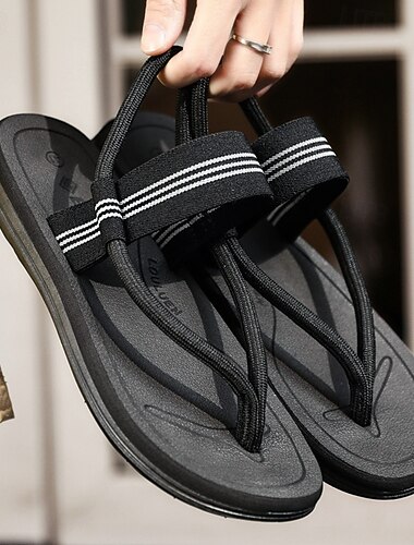  graue gewebte Flip-Flops für Herren mit Fußgewölbeunterstützung – lässige Strandsandalen für den Komfort am Pool, im Urlaub und im Sommeralltag
