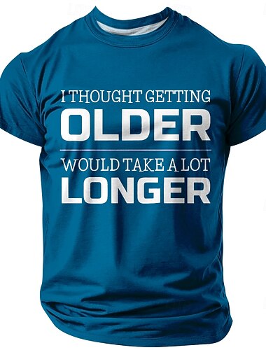  T-Shirt Grafica per Uomo 'Pensavo Che Invecchiare Ci Mettesse Molto di Più' Divertente Citazione sull'Invecchiamento a Maniche Corte