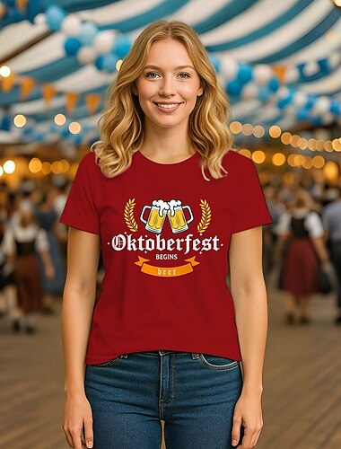  Oktoberfest Cerveja Japonesa/Curta Bávaro Munique Alemão Arte Gráfica Para Mulheres Adulto Carnaval Cerveja Oktoberfest Hot Stamping Festa