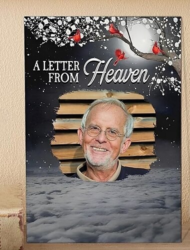  benutzerdefinierte Foto-Gedenktafel mit Ihrem Text personalisierte Acryl-Plakette für Weihnachten Gedenkgeschenk für Mama Papa Bruder Schwester ein Brief vom Himmel