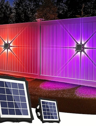  1/2 Pcs Solar Wall Light Waterproof Garden Light illuminated From All Sides Outdoor Porch Exterior Wall Fence Lighting Decoration
